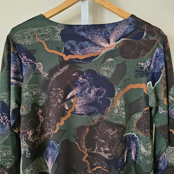 NWT SYMPLI Go to Classic T-Shirt Relax 3/4 Sleeve Abstract Floral Sz 10 - Picture 9 of 16